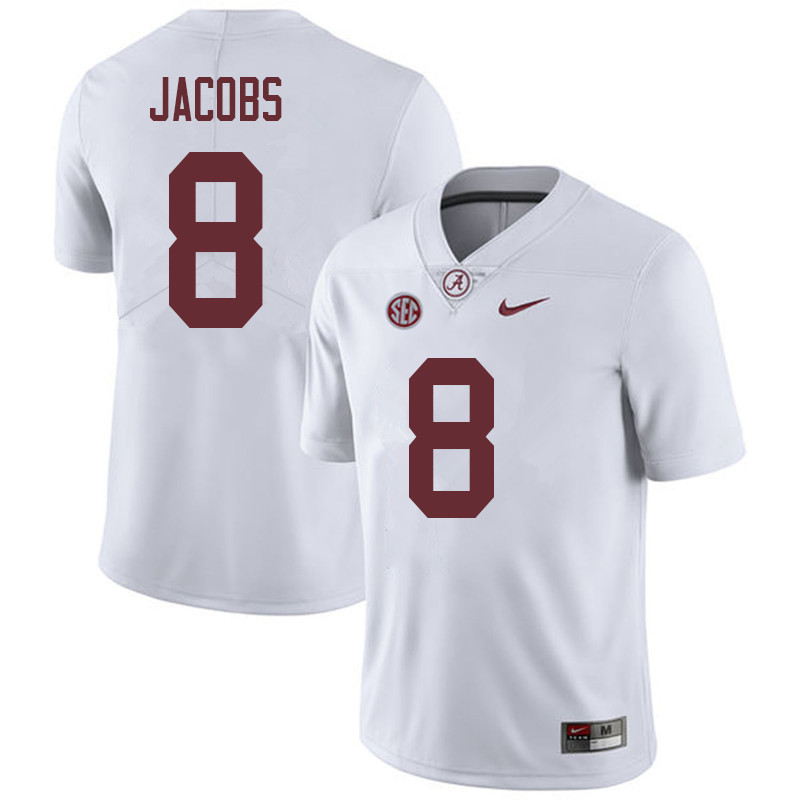 Alabama Crimson Tide Men's Josh Jacobs #8 White NCAA Nike Authentic Stitched 2018 College Football Jersey VL16D18HL